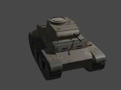 Pz II J Low-poly 3D model