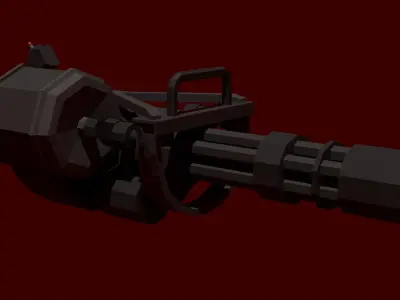 M-134 Minigun lowpoly Low-poly 3D model