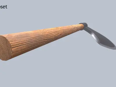 Battle Axe Low-poly 3D model 35
