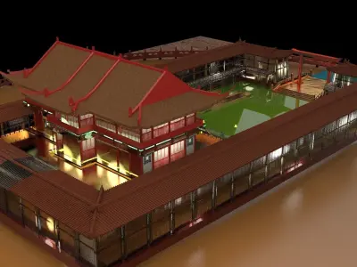  Chinese ancient house  3D model