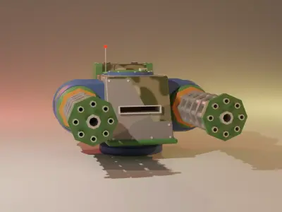 Machine gun - lowpoly model 3D model