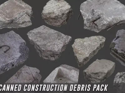 Scanned Construction Debris Pack Low-poly 3D model