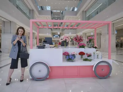 Flowers Cart  Food Cart  Trolly 3D model