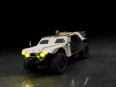 Sci-Fi Research Off-Road Vehicle Military Rover 3D Model 3D model