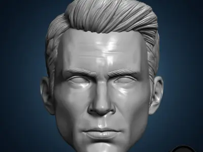 Chris Evans Captain America 3D printable for action figures 3D print model