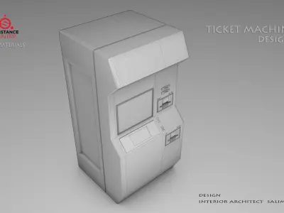 Ticket Machine 3D model Low-poly 3D model