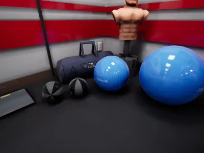 Gym  Furniture Package  100 variations Low-poly 3D model