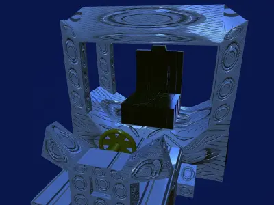 3d Model Chariot low-poly ice throne in minecraft Low-poly 3D model