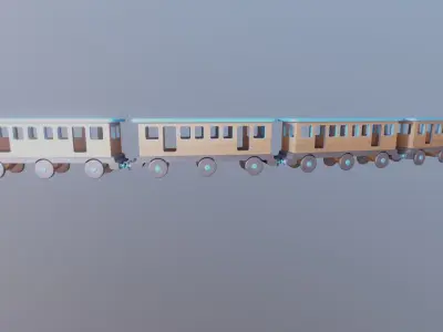 WOODEN LARGE TRAIN CARRIAGE TOYS - RogueFilmProductions Low-poly 3D model