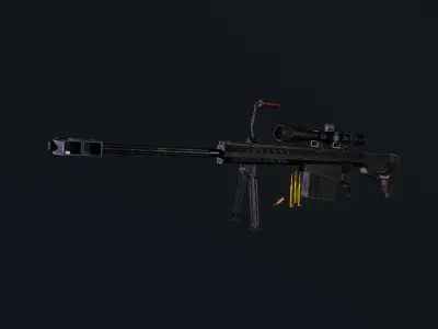 m82a1 sniper rifle Free low-poly 3D model
