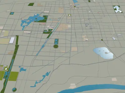 Binzhou Shandong China 30km Free low-poly 3D model