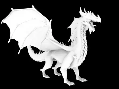 dragon 3d model-low poly 3d model Low-poly 3D model