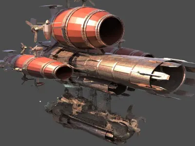 Red Demon Airship 3D model