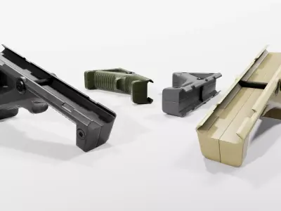 Magpul AFG-2 Angled Fore Grip Low-poly 3D model