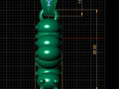 CATERPILLAR INSECT PENDANT 3D PRINTABLE MODEL 3D print model