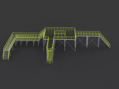 Modular industrial platform 02 3D model