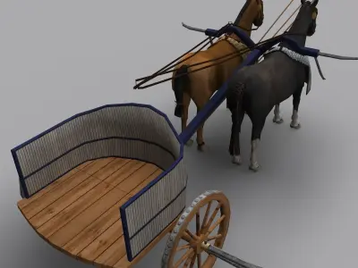 Schythed Chariot Low-poly 3D model