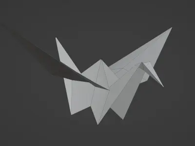 Low poly Origami paper crane 3d model Low-poly 3D model