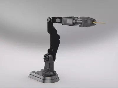 Robotic arm metal  industrial biomechanical 3D model