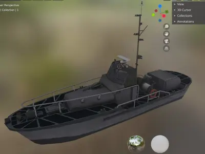 boat 3 Low-poly 3D model