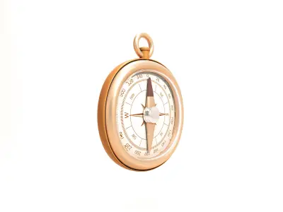 Compass  Low-poly 3D model