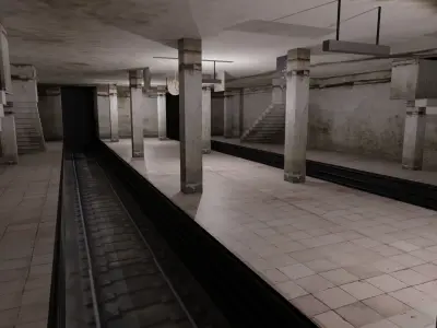 Metro Station Low-poly 3D model purchase