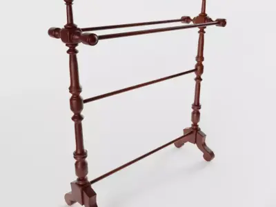 Victorian Mahogany Towel Rail 3D model