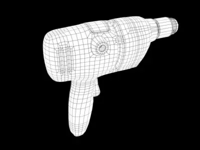 Old drill Low-poly 3D model