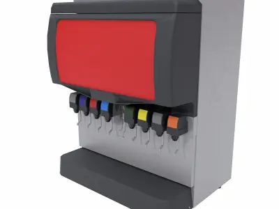 Beverage dispenser machine lowpoly 3d model Low-poly 3D model