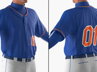 Baseball Player Rigged Generic 4 for Cinema 4D 3D Model