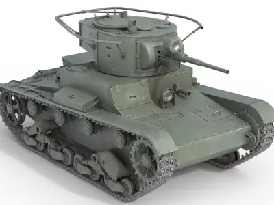 T 26 Soviet Tank Low-poly 3D model