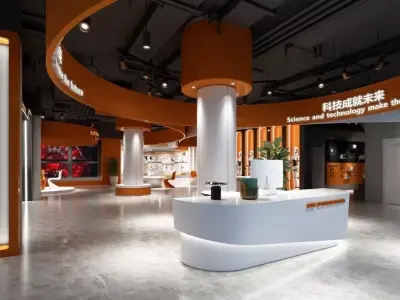 Orange Halo Future Technology Exhibition Lobby 3D model