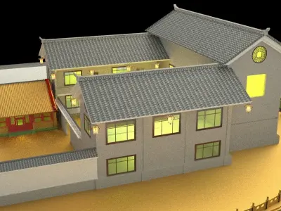 Chinese courtyard House 3D model order