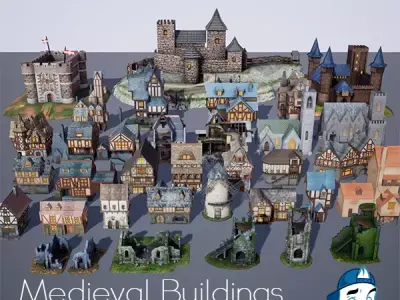 Medieval Fantasy Buildings Pack 02 Low-poly 3D model
