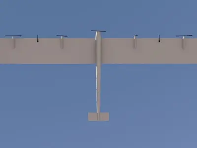 Low Poly Simple Cartoon Solar Powered Aircraft Low-poly 3D model
