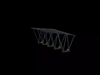 Carport Car Metall 06 3D model