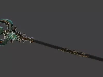 Legendary Trident of Atlantis 3D Model V03 Low-poly 3D model