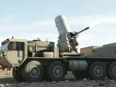 Centurion C-RAM mounted on HEMTT Low-poly 3D model