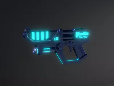 Low Poly Sci Fi Gun Low-poly 3D model