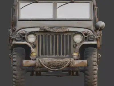 Wasteland Sheriff Tactical Jeep Low-poly 3D model