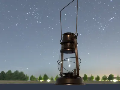 Kerosine lamp Low-poly 3D model