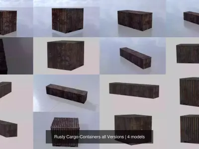 Rusty Cargo-Containers all Versions 3D Model Pack