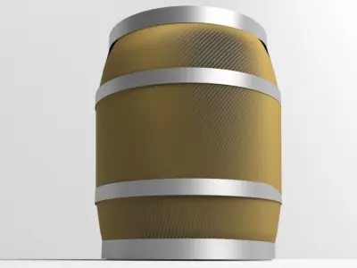 Barrel Wooden 2 Gallons 3D model