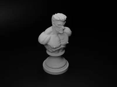 Iron Fist Fighter Bust Chess 3D print model buy