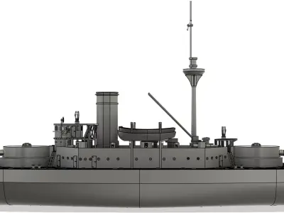 USS Puritan BM1 - Coastal Defense Monitor - RC Model 1-96 Scale  3D print model