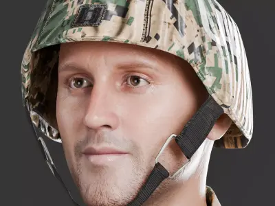 Tom UN Soldier Rigged Low-poly 3D model