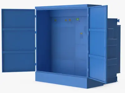 Pad-Mounted Three-Phase Utility Transformer Simplified 3D model