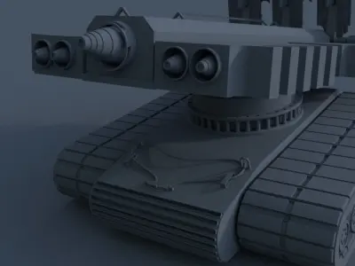 Self-propelled rocket system ground air Low-poly 3D model