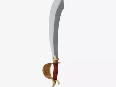 Saber Pirate Sword Low-poly 3D model