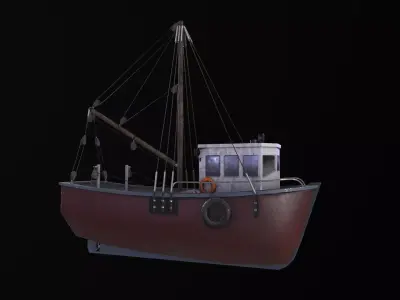 3D Boat - Low poly Low-poly 3D model
